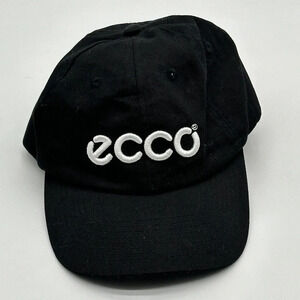 Ecco Black White Ball Cap Hat Adjustable Baseball